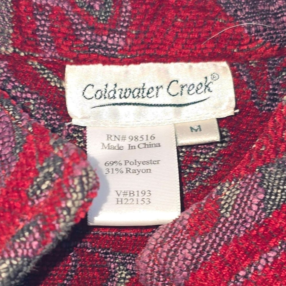 Vtg Coldwater Creek Tapestry Blazer Jacket Sz Medium Open Front Paisley Western — image 3 of 4